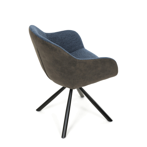 Jídelní židle otočná 180°, modrá, látka, DCH-Y1143 BLUE2