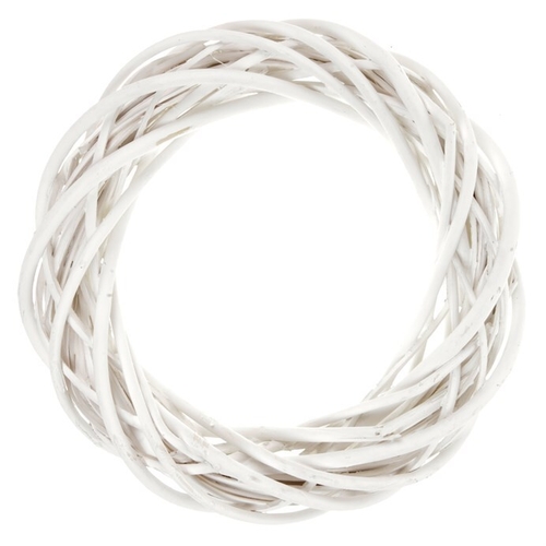Věnec proutěný - pr. 15 cm, bílá barva