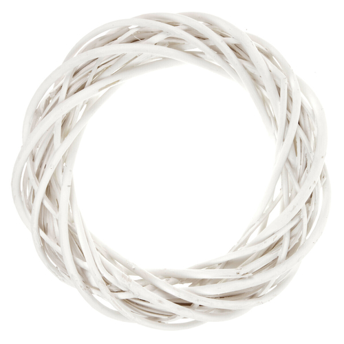 Věnec proutěný - pr. 15 cm, bílá barva