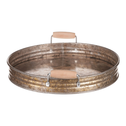 Tác kovový - tvar pánve, zinkový, barva měděná