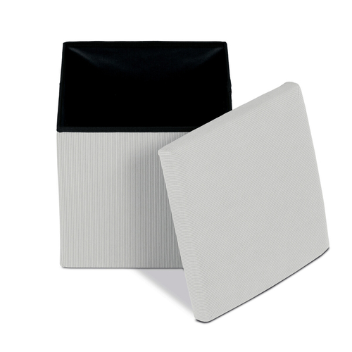 Taburet s úložným prostorem, krémová, manšestrová látka, TAB-471 CRM6