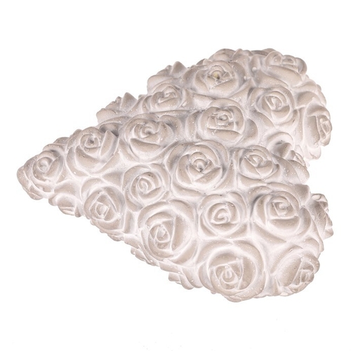 Srdce s růžemi - betonové, šedé