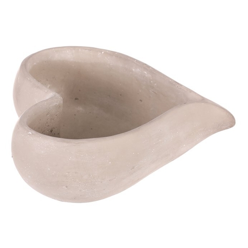 Obal na květiny - tvar srdce, beton, šedý