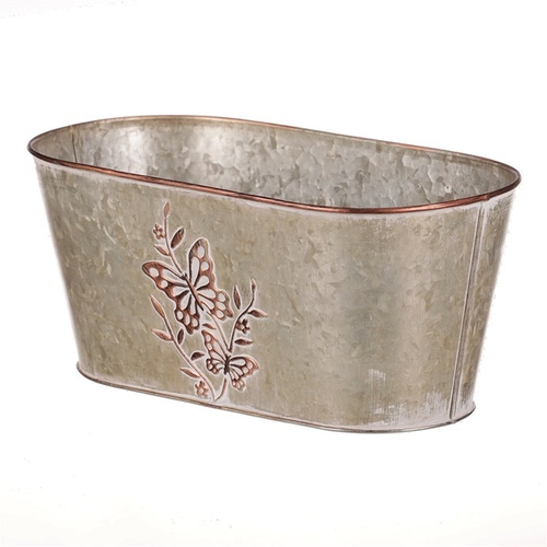 Kovový truhlík, design s motýly.