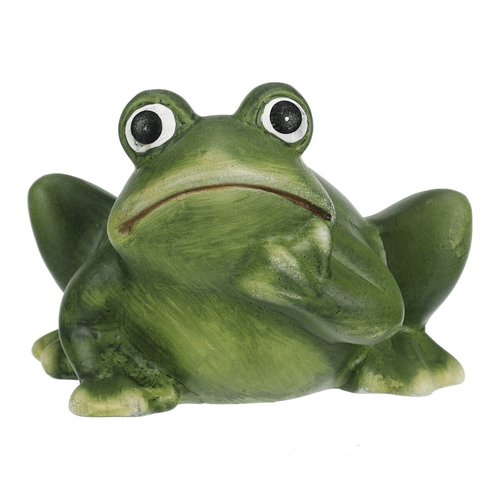 Žába - keramická figurka, vel. M, zelená
