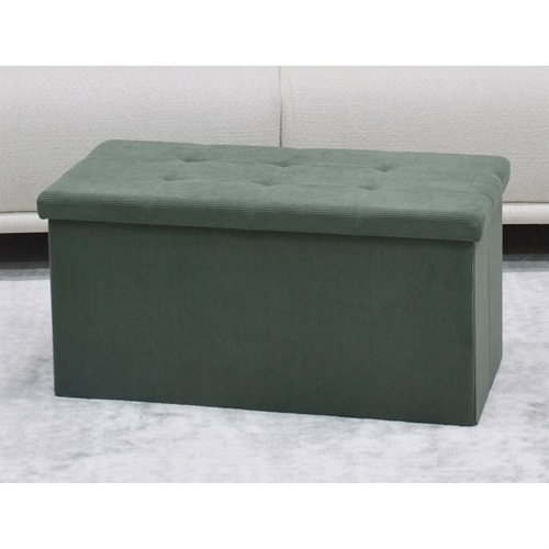 Taburet s úložným prostorem, zelená, manšestrová látka, TAB-472 GRN6