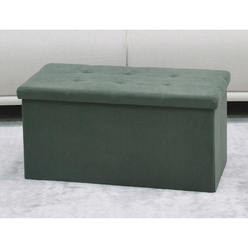 Taburet s úložným prostorem, zelená, manšestrová látka, TAB-472 GRN6