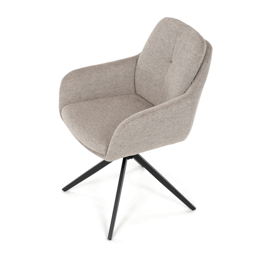 Jídelní židle otočná 180°, béžová, látka, DCH-P3174 LAN2