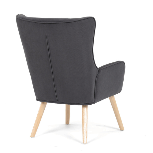 Křeslo ušák, šedá, manšestrová látka, AK-314 GREY2