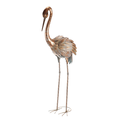 Volavka - kovová zahradní dekorace, měděná