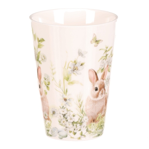 Hrnek malovaný - porcelán, dárková dóza, motiv se zajíčky