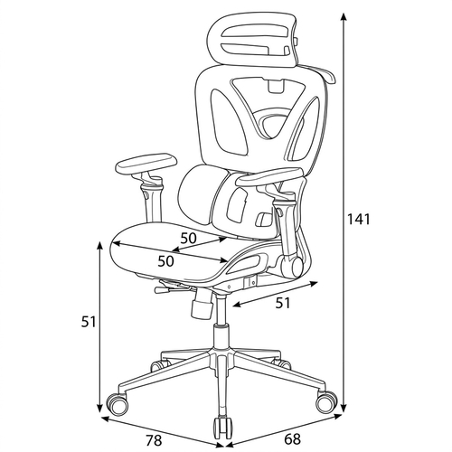 Kancelářská židle, synchronní mechanismus, černá síťovina, KA-B2363 BK