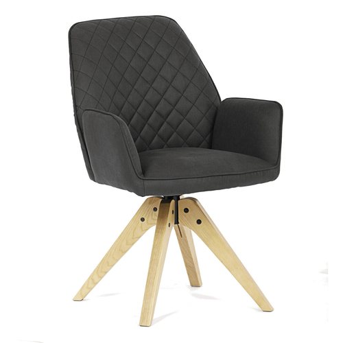 Jídelní židle otočná 180°, černá, látka, HC-539 BK3