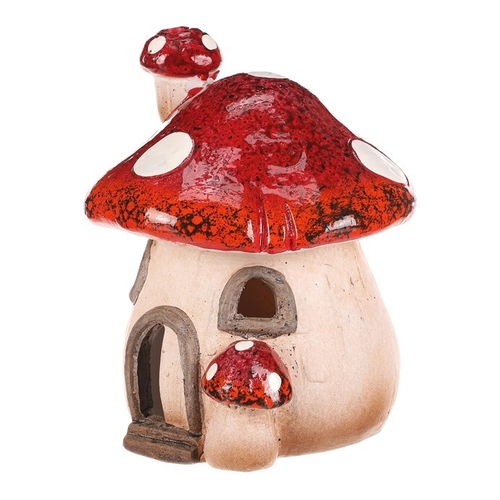 Domeček keramický - muchomůrka, s LED osvětlením