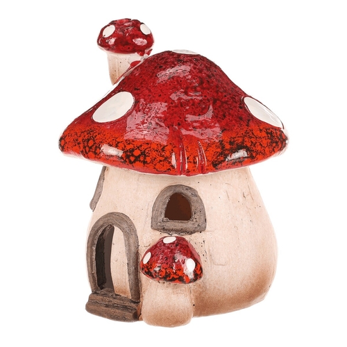 Domeček keramický - muchomůrka, s LED osvětlením