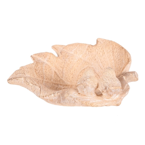 Krmítko/pítko - polyresin, list s ptáčky, imitace dřeva