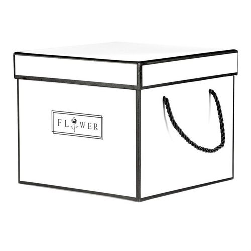 Flower box - papír, krabice, barva bílá, cena za 1 ks