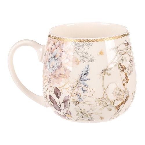 Hrneček v dárkové krabičce - porcelán, květinový motiv