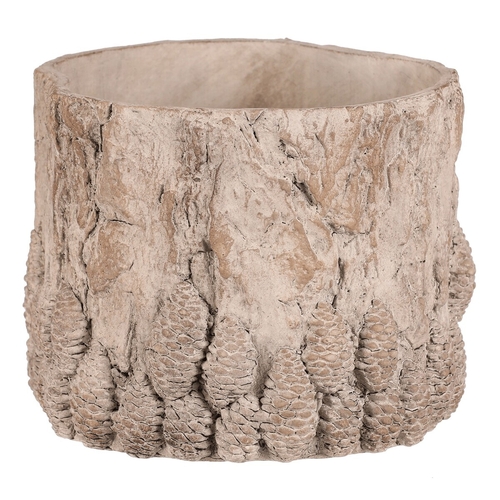 Obal betonový - vzor kůry se šiškami, vel. L, světle šedý