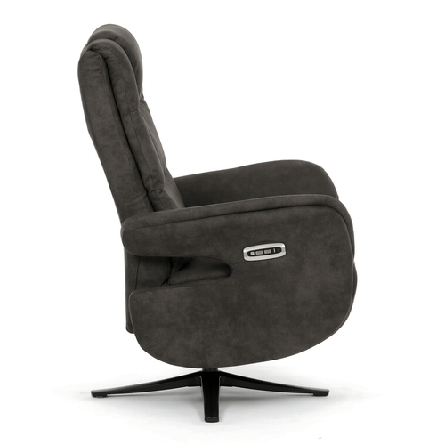 Polohovací křeslo, elektrické zabudované ovládání, funkce zero gravity, šedá, látka vintage, TV-C5590 SIL3