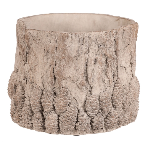 Obal betonový - vzor kůry se šiškami, vel. L, světle šedý