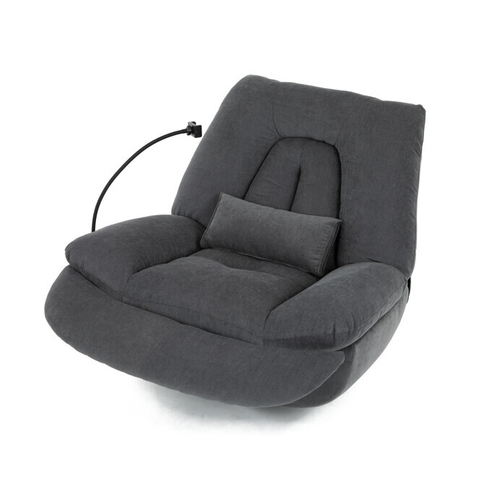 Polohovací křeslo, elektrické zabudované ovládání, šedá, látka, TV-7089 GREY2