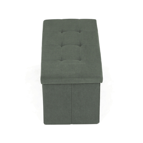 Taburet s úložným prostorem, zelená, manšestrová látka, TAB-472 GRN6