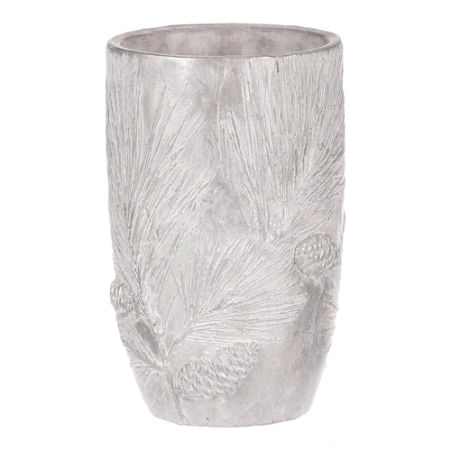 Váza betonová - vzor borovice, barva stříbrná