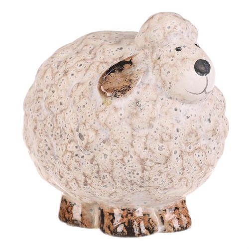 Ovečka - keramická figurka, vel. M, barva krémová