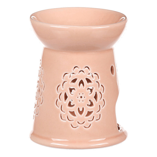 Aromalampa s motivem mandaly, meruňková barva, porcelán