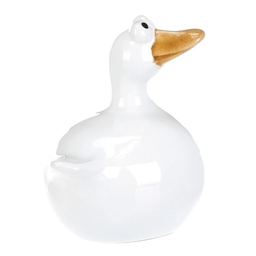 Kachna - keramická figurka, bílá, cena za 1 ks