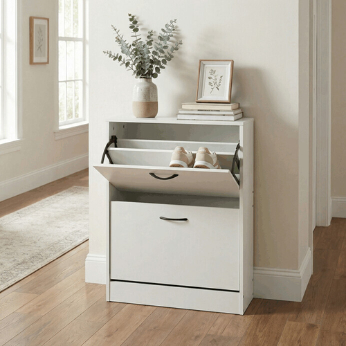 Botník, mdf, bílá, ABO-G1014 WT