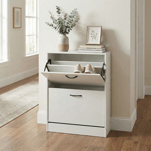 Botník, mdf, bílá, ABO-G1014 WT