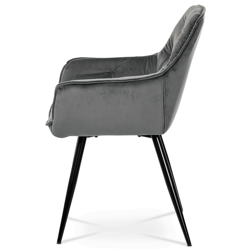 Jídelní židle, šedá, sametová látka, DCH-421 GREY4