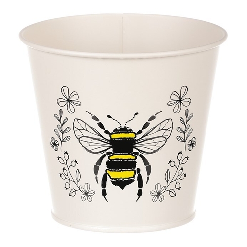 Obal kovový - motiv včelky, barva krémová