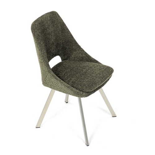 Jídelní židle, zelená, látka bouclé, DCL-W1174 GRN2