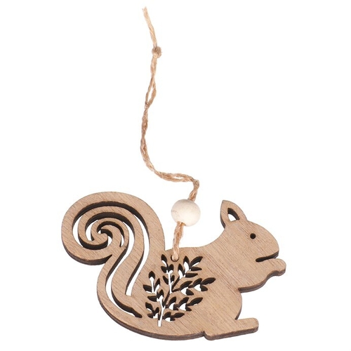 Veverka - dřevěná ozdoba, barva přírodní, cena za balení (8 ks)