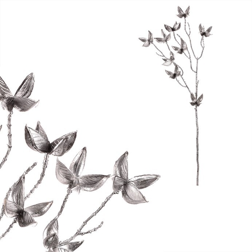 Bavlník - umělá větev, barva stříbrná