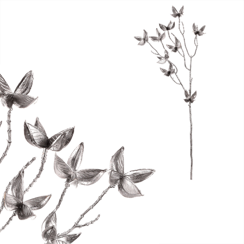 Bavlník - umělá větev, barva stříbrná