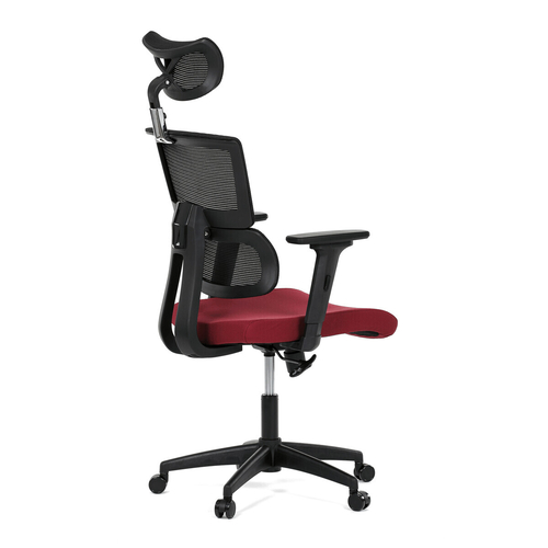 Kancelářská židle, houpací mechanismus, červená síťovina, KA-B1025 BOR