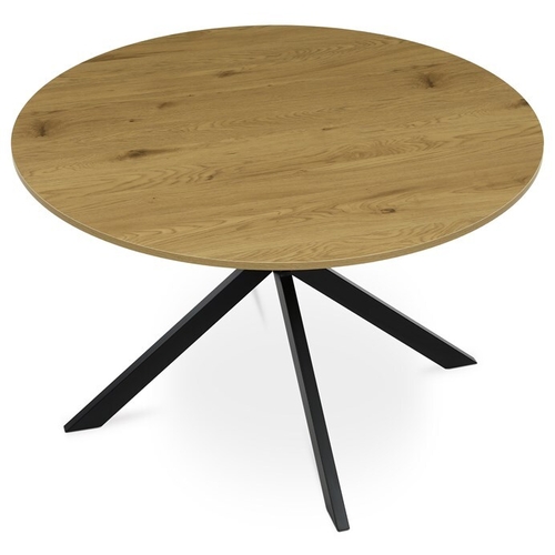 Kulatý jídelní stůl 120x120cm, mdf, divoký dub, HT-F4120 OAK
