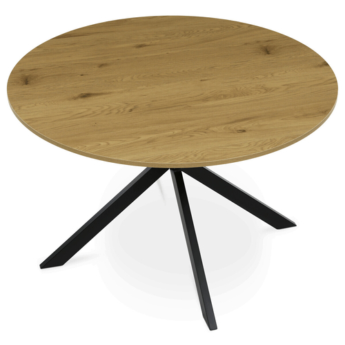 Kulatý jídelní stůl 120x120cm, mdf, divoký dub, HT-F4120 OAK