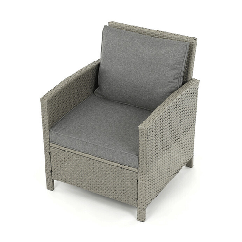 Zahradní sestava 140x70x60cm, polyratan, šedá, AZS-A1719 GREY