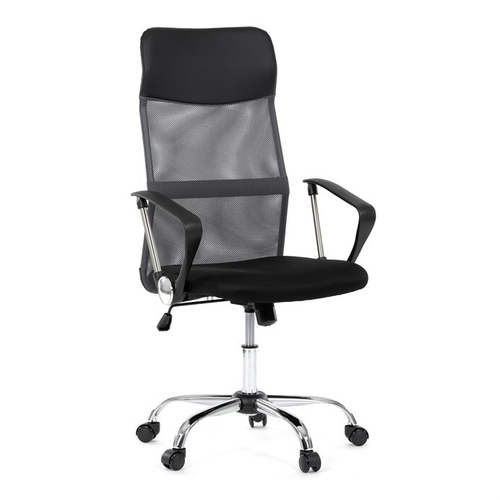 Kancelářská židle, houpací mechanismus, šedá síťovina, KA-E305 GREY
