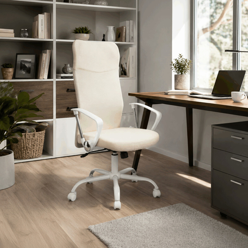 Kancelářská židle, houpací mechanismus, béžová látka, KA-W3109 BG
