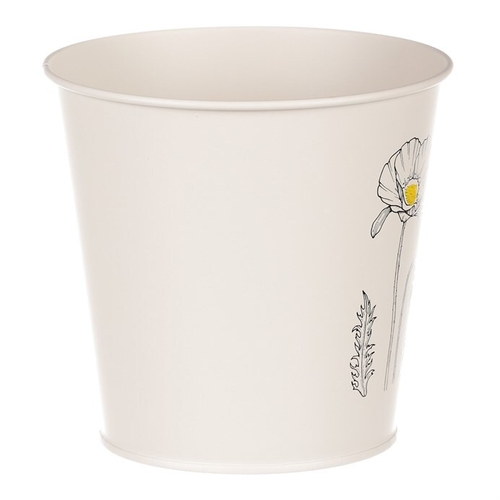 Obal kovový - motiv kvetoucího máku, krémový