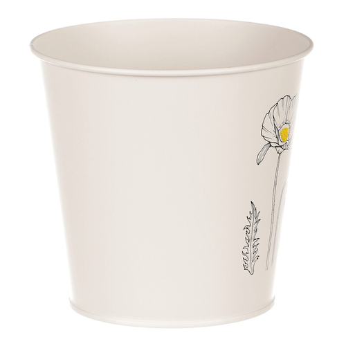 Obal kovový - motiv kvetoucího máku, krémový