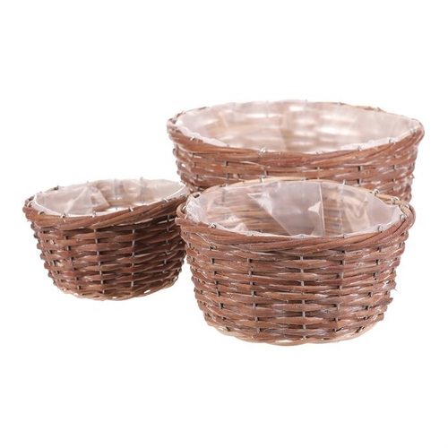 Obal proutěný - kulatý, přírodní, cena za sadu 3 ks