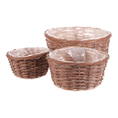 Obal proutěný - kulatý, přírodní, cena za sadu 3 ks