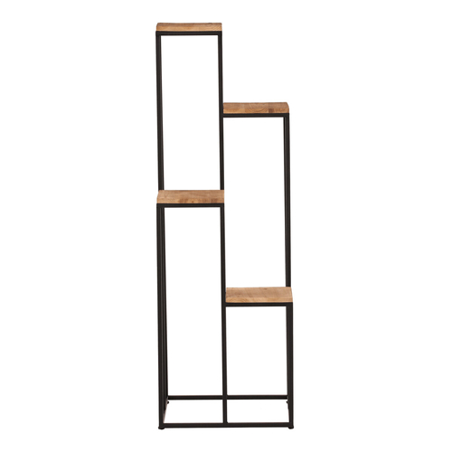 Stojan na květiny - 4 patrový, kov a dřevěná deska